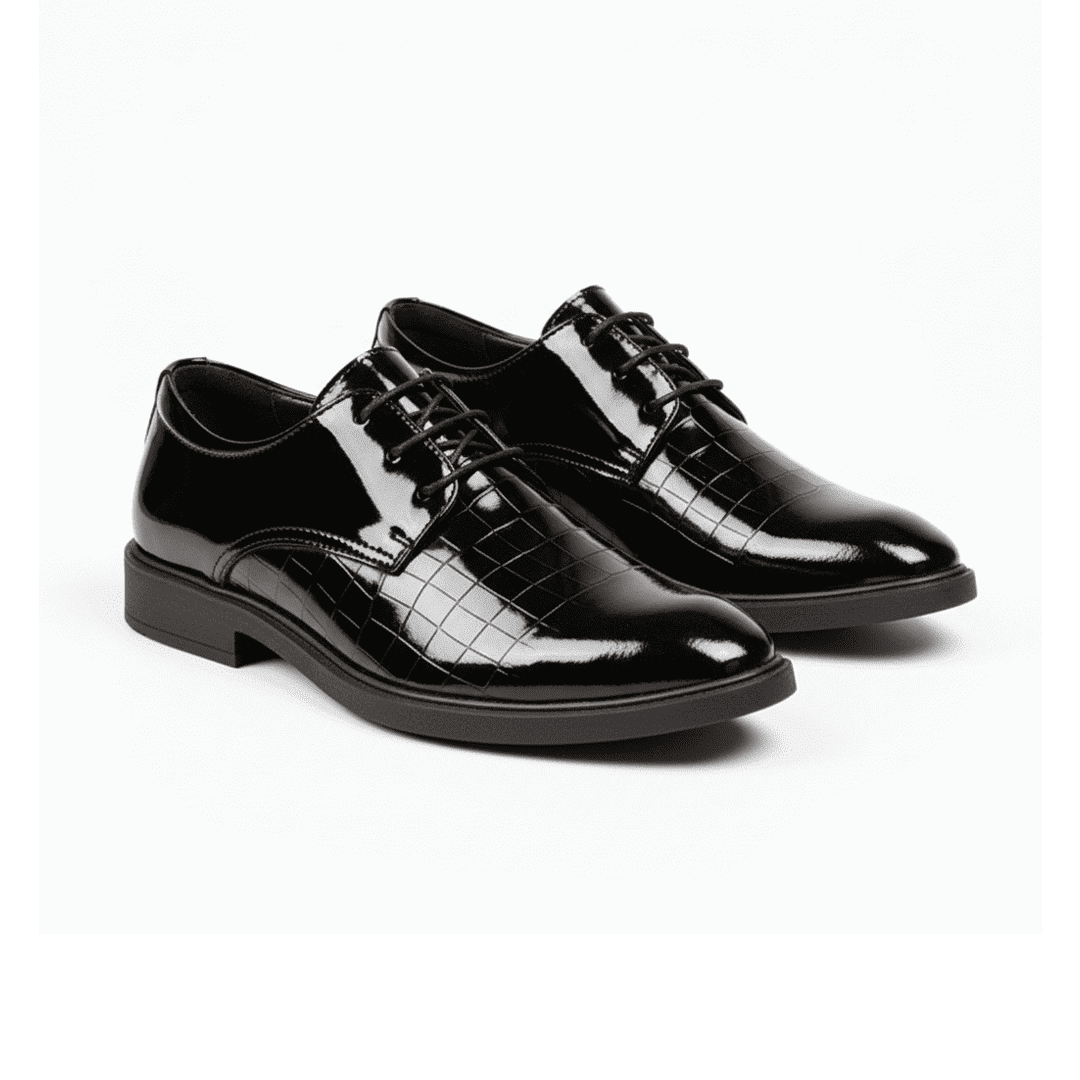 Derbies Classiques en Cuir Noir pour Homme