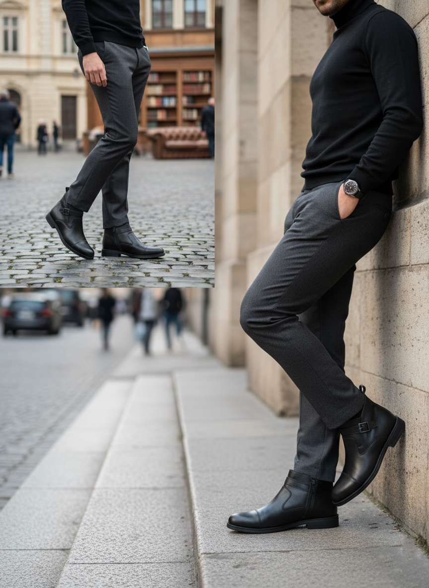 Bottes d'affaires chaudes en cuir