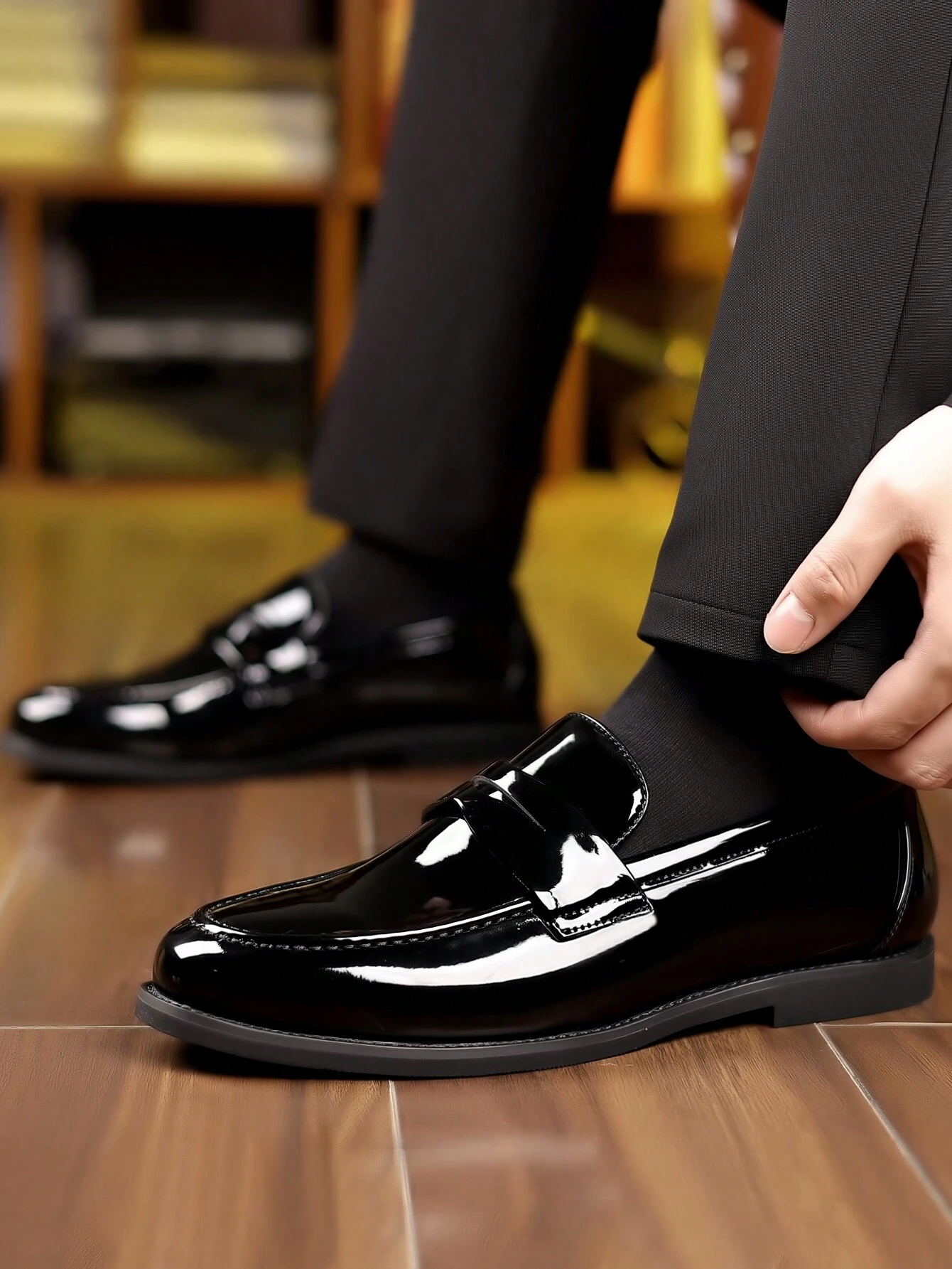 Derbies Classiques en Cuir Noir pour Homme