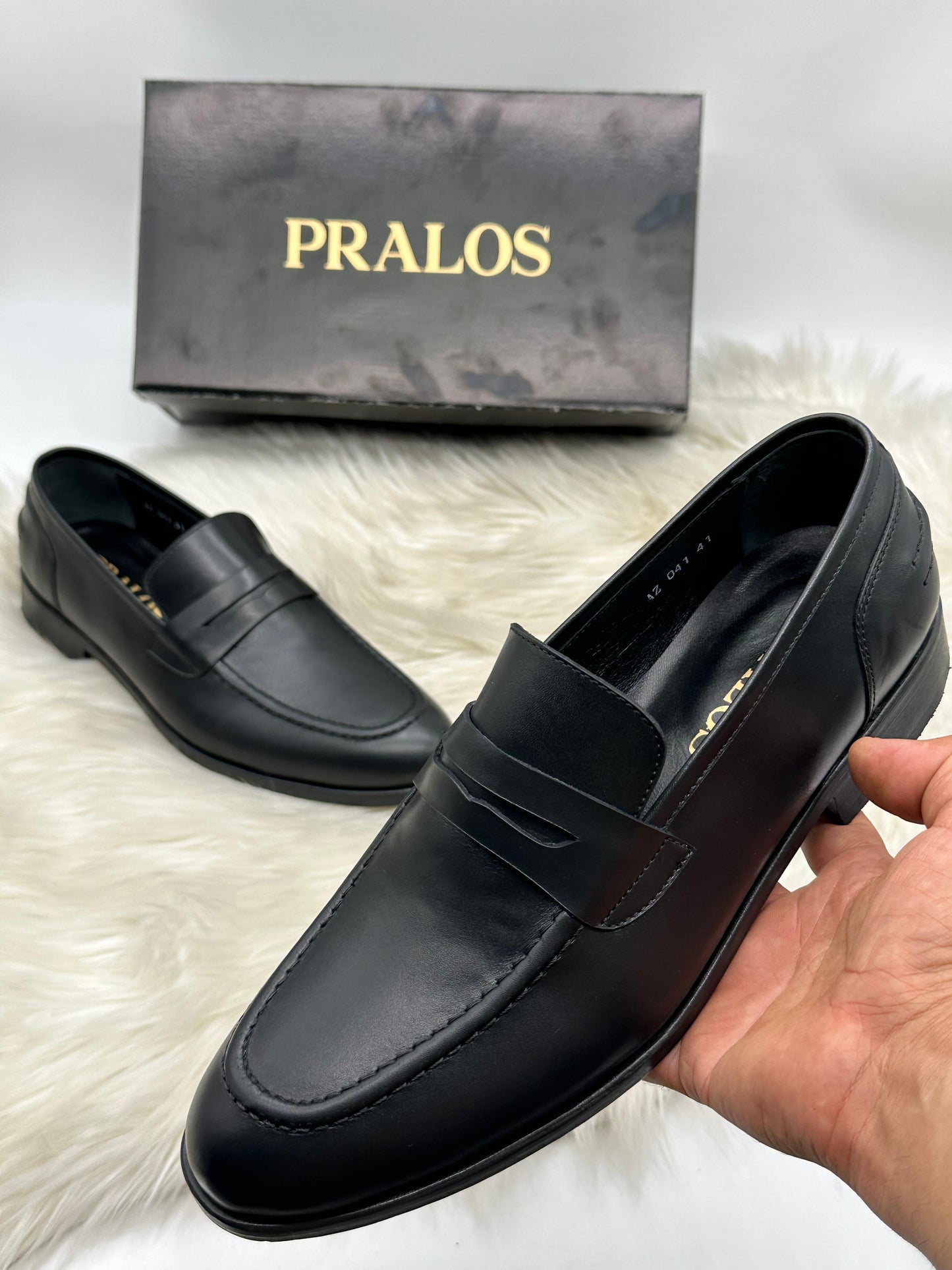 Mocassin Pralos en Cuir Homme Noir