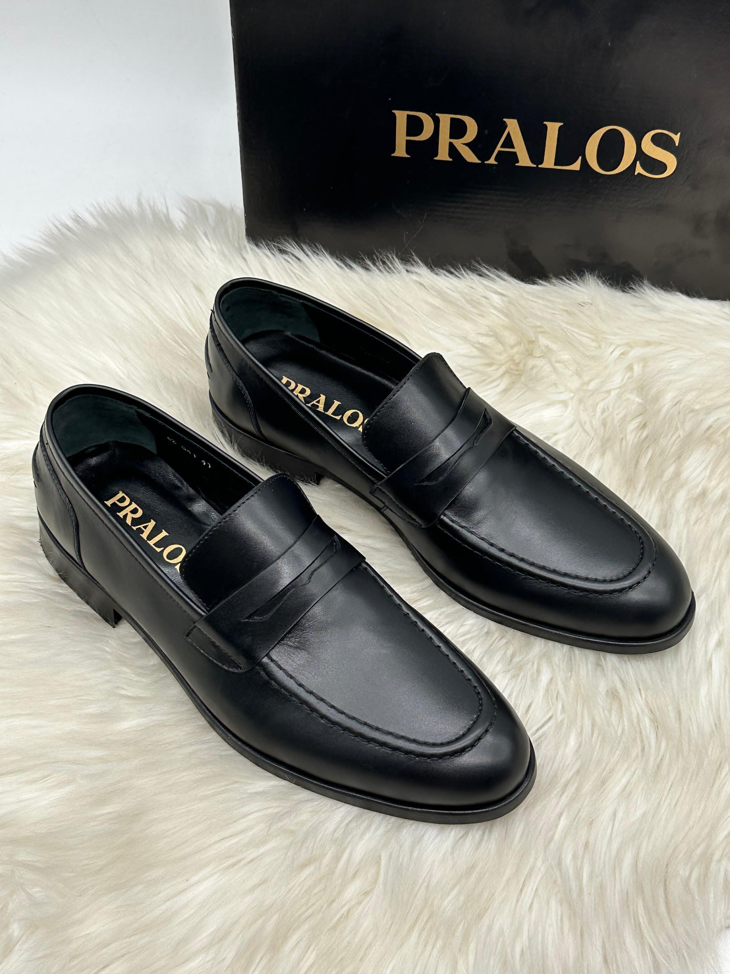 Mocassin Pralos en Cuir Homme Noir