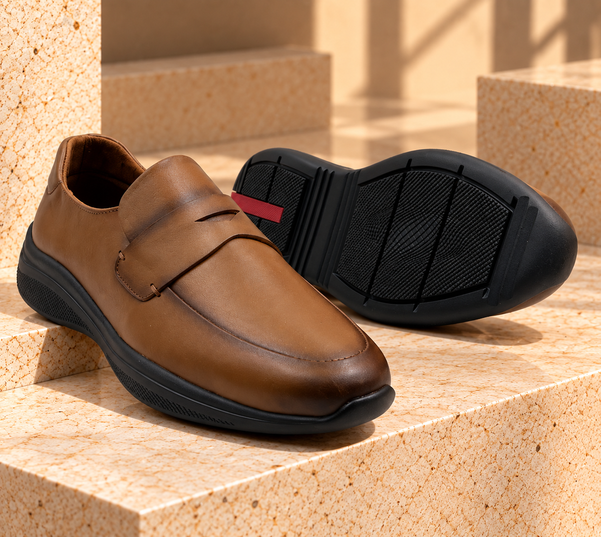 Chaussure confortable en cuir