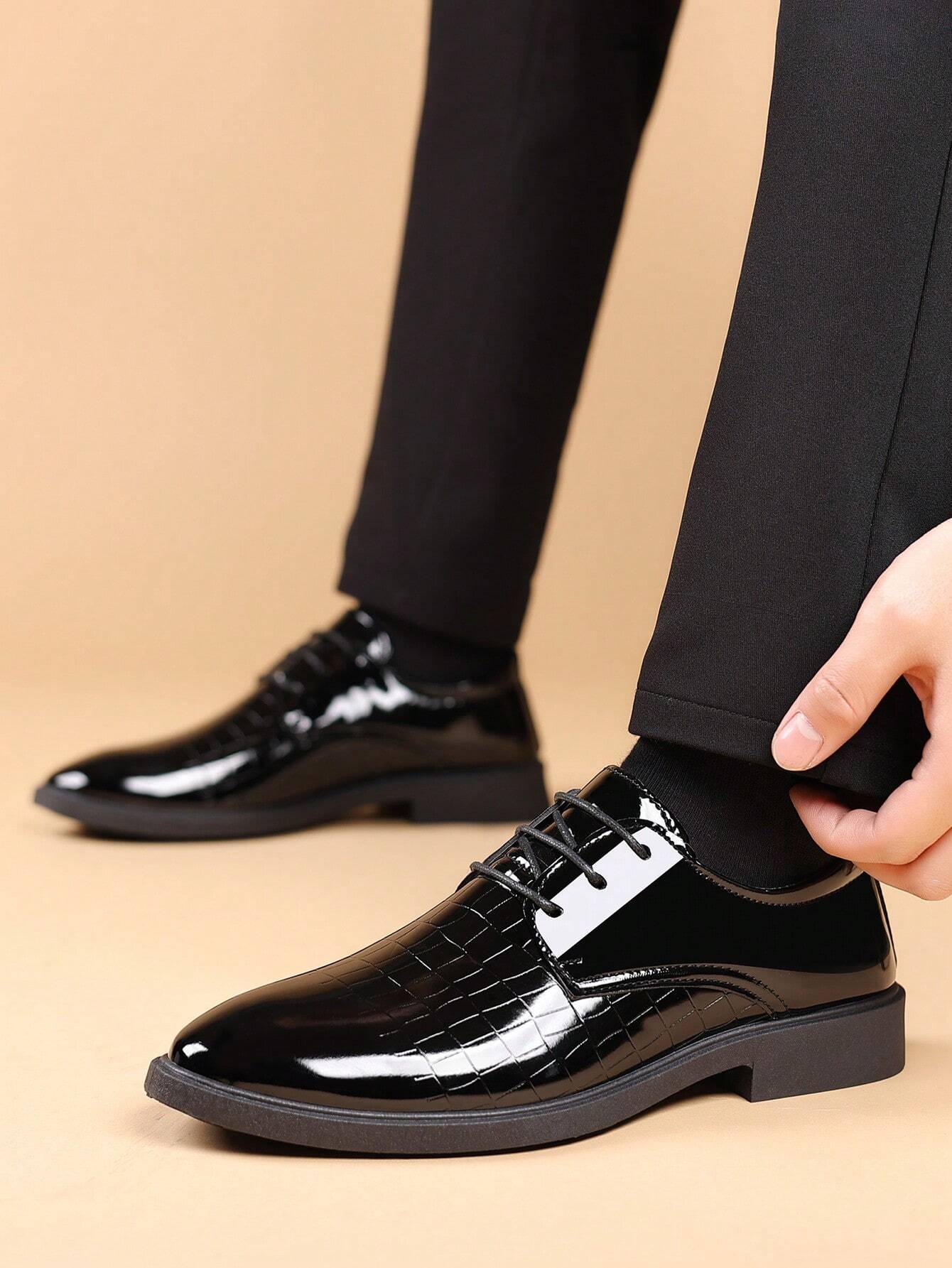 Derbies Classiques en Cuir Noir pour Homme