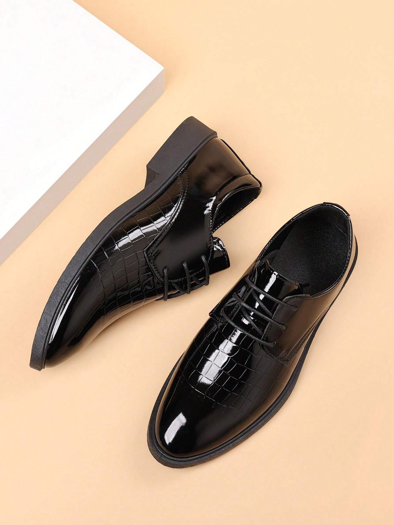Derbies Classiques en Cuir Noir pour Homme