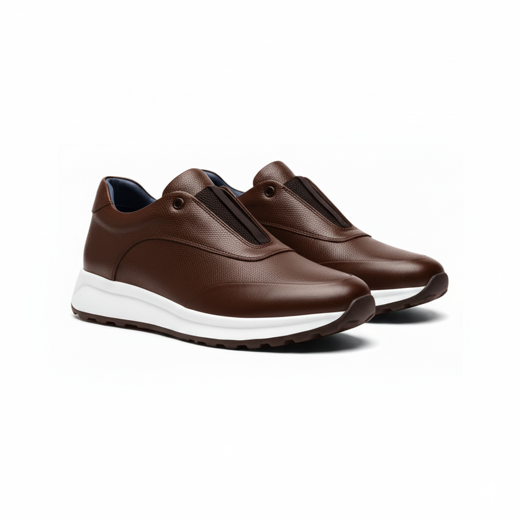 Sneakers en Cuir Grainé - Tres Confortable