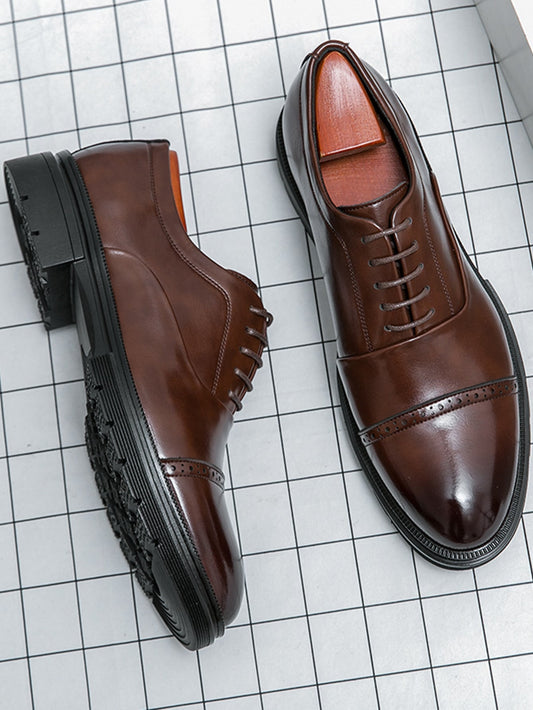 Derbies Classiques en Cuir Noir pour Homme