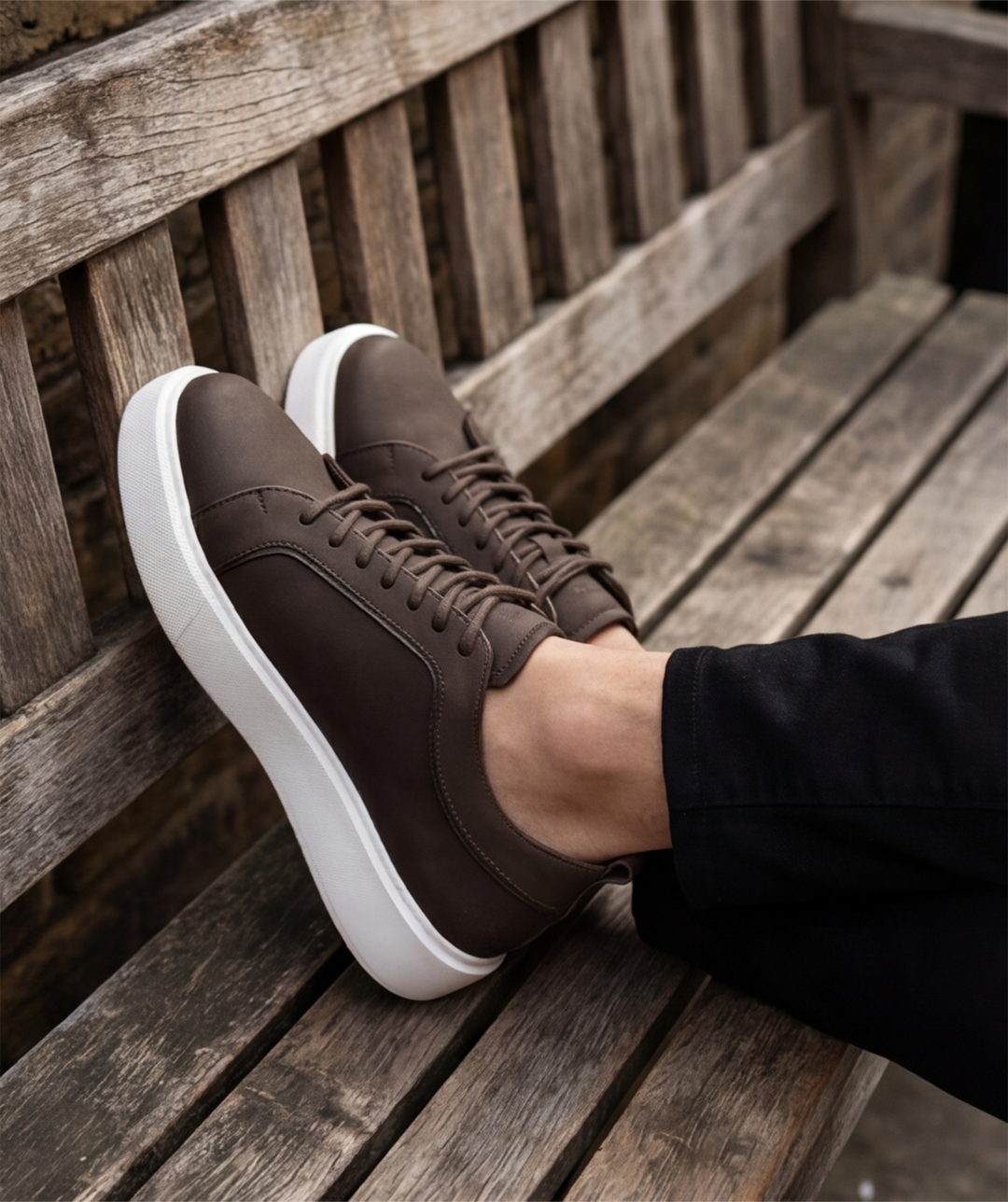 Sneakers Pralos en Cuir - semelle blanche