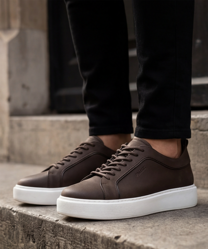 Sneakers Pralos en Cuir - semelle blanche